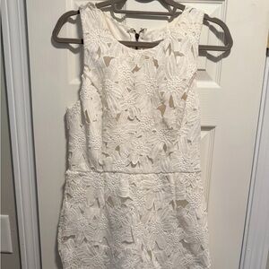 Astr White Floral Lace Mini Dress